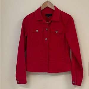 Talbots Red Classic Jean Jacket Structured Cotton XS